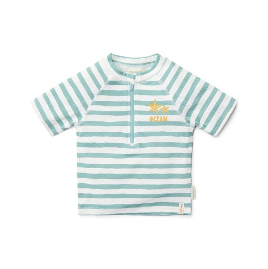 ΜΠΛΟΥΖΑ ΜΑΓΙΟ ΜΕ ΚΟΝΤΟ ΜΑΝΙΚΙ STRIPES SURF BLUE